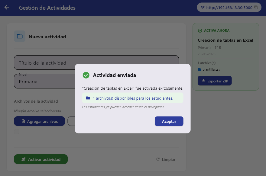 Actividad creada