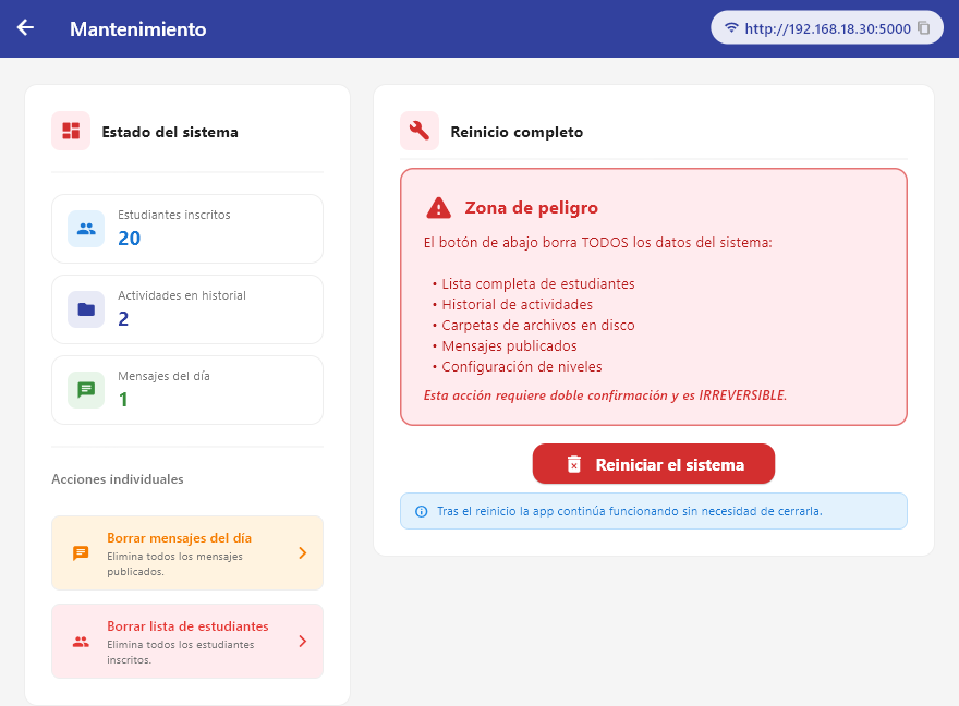 Modulo Mantenimiento
