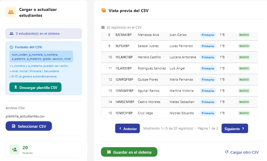 vista previa de el archivo csv